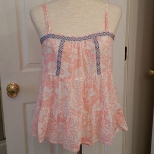 Hollister Pink and White Floral Top